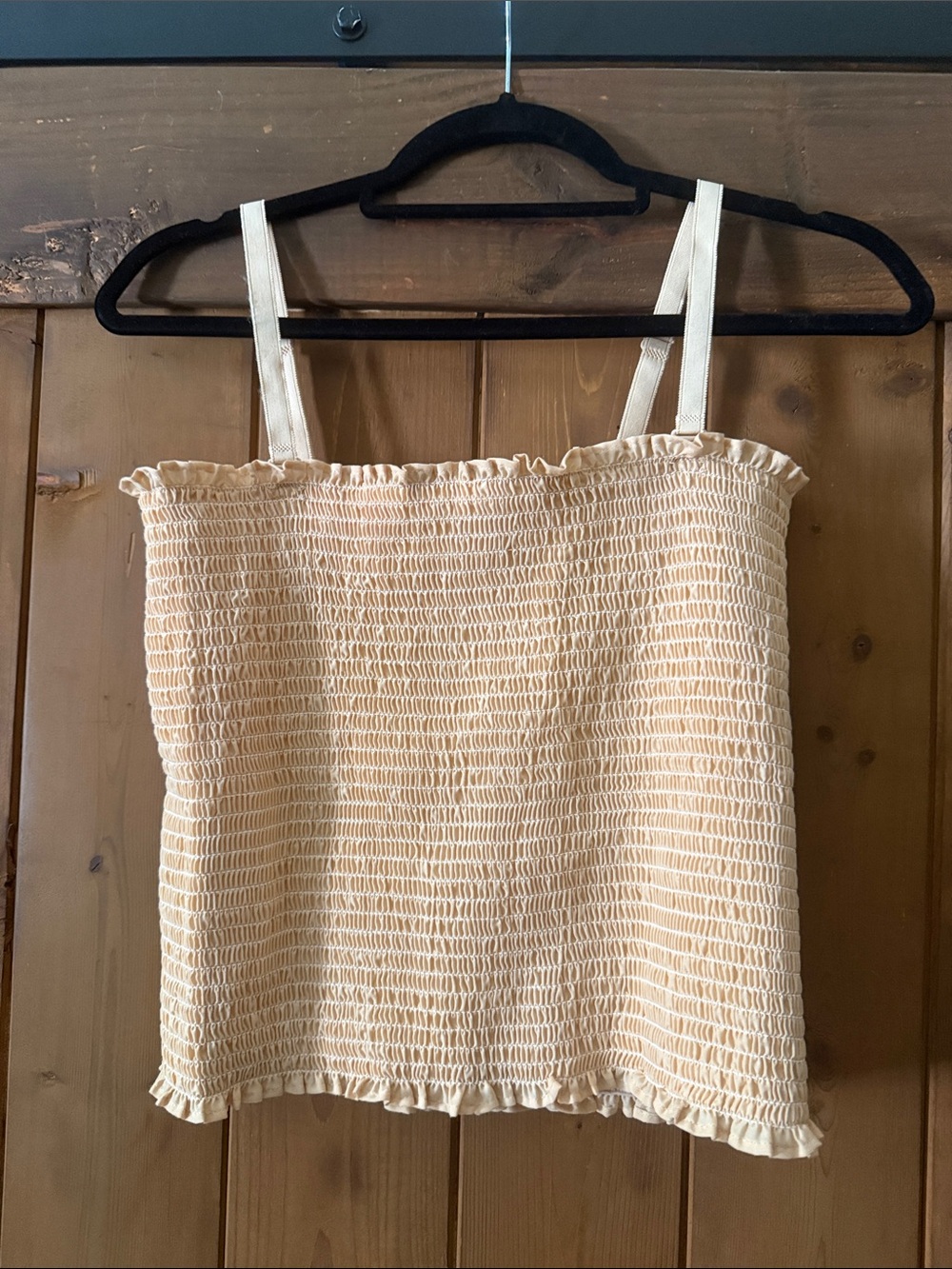 Cream Ruffle-Trim Cami Top
